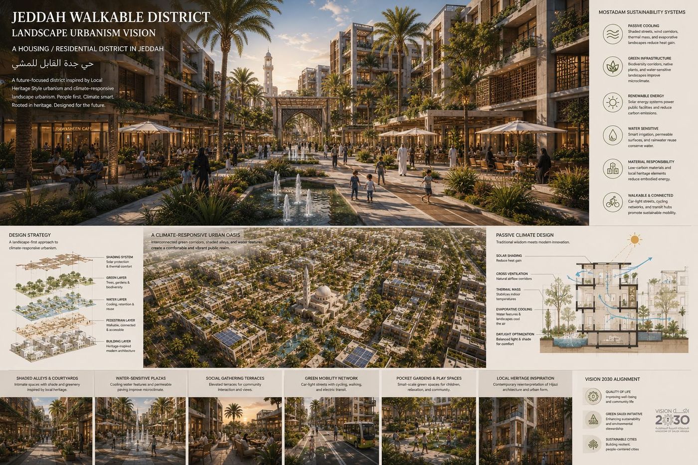 Jeddah Walkable District — Landscape Urbanism Vision