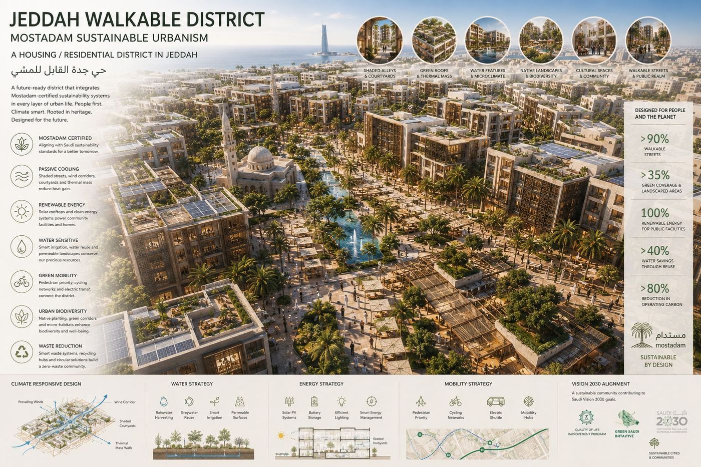 Jeddah Walkable District — Mostadam Sustainable Urbanism