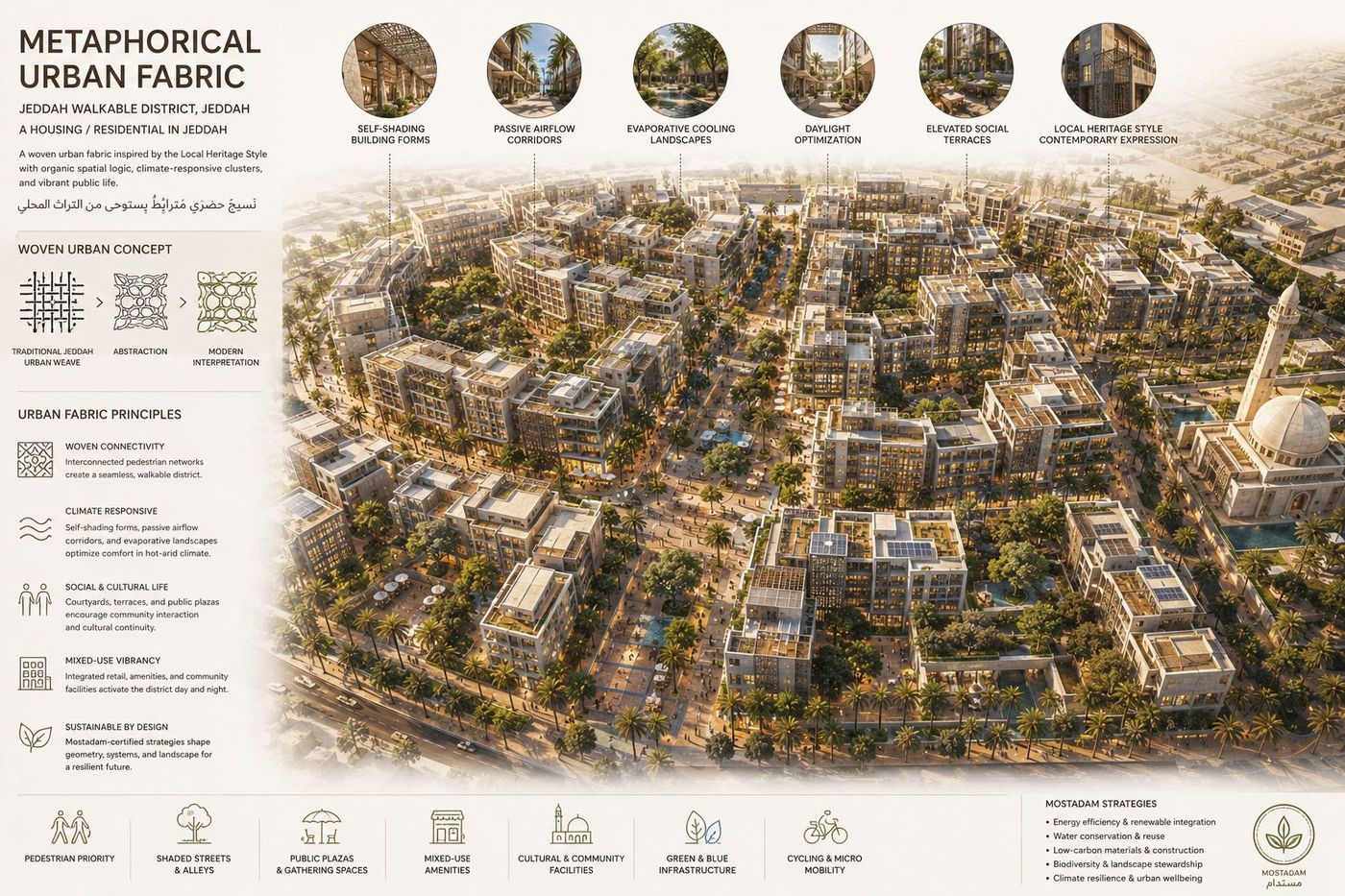Jeddah Walkable District — Metaphorical Urban Fabric