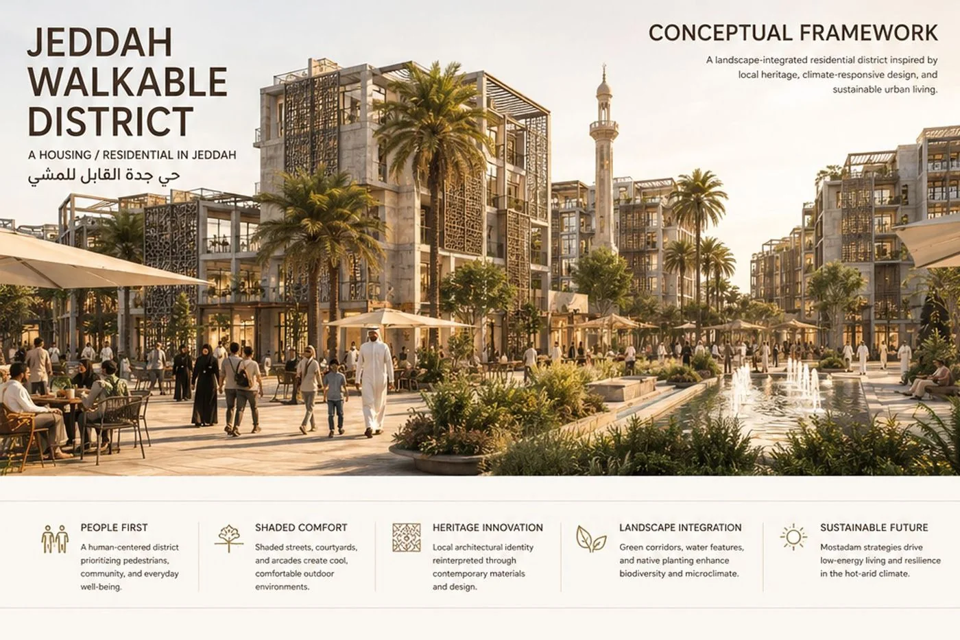 Jeddah Walkable District — People-First Public Realm